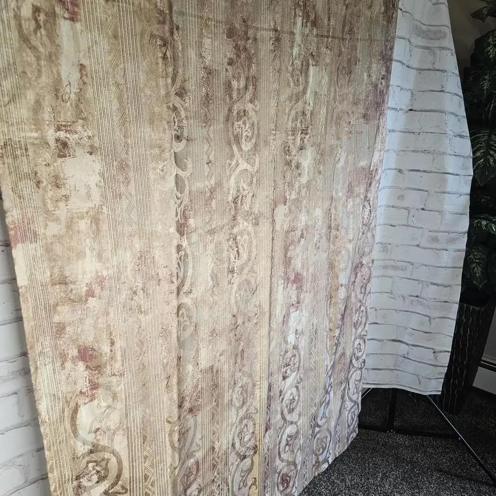 Tan/Brown/Mauve Rod Pocket Curtains